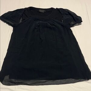 BCBGMaxAzria Black Sheer Blouse size XXS